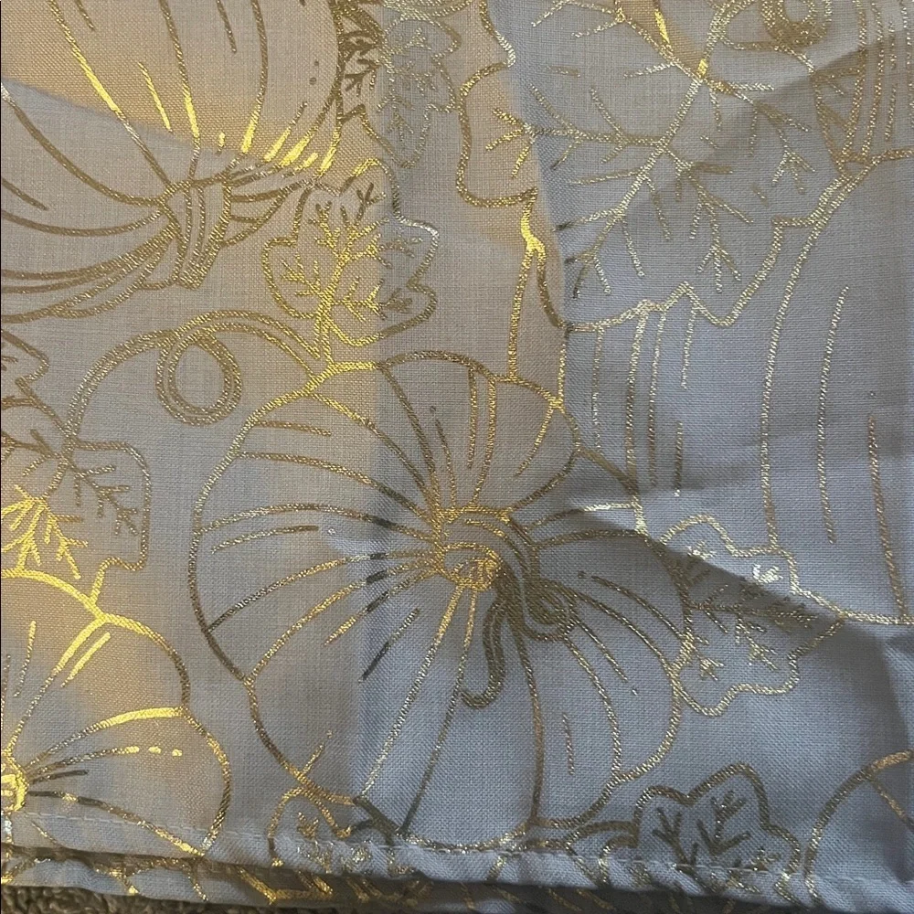 Gold and Gray Floral Fabric